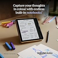 Vista 4 de Kobo Libra Colour eReader Pantalla Kaleido 3 de tinta E sin deslumbramiento de 7 pulgadas Opción de modo oscuro Audiolibros Resistente al