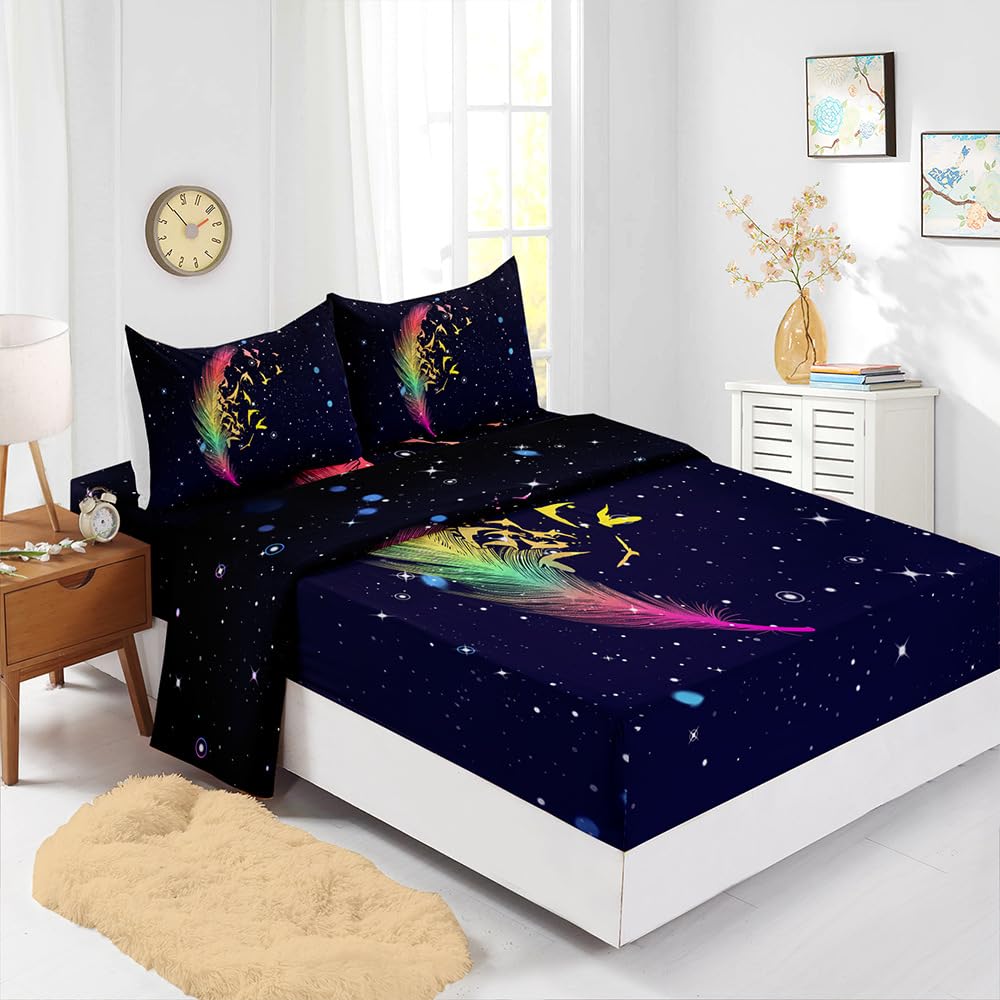 Parure De Lit 4 Pièces Microfibre Brossée ENEN - Douce Et Confortable