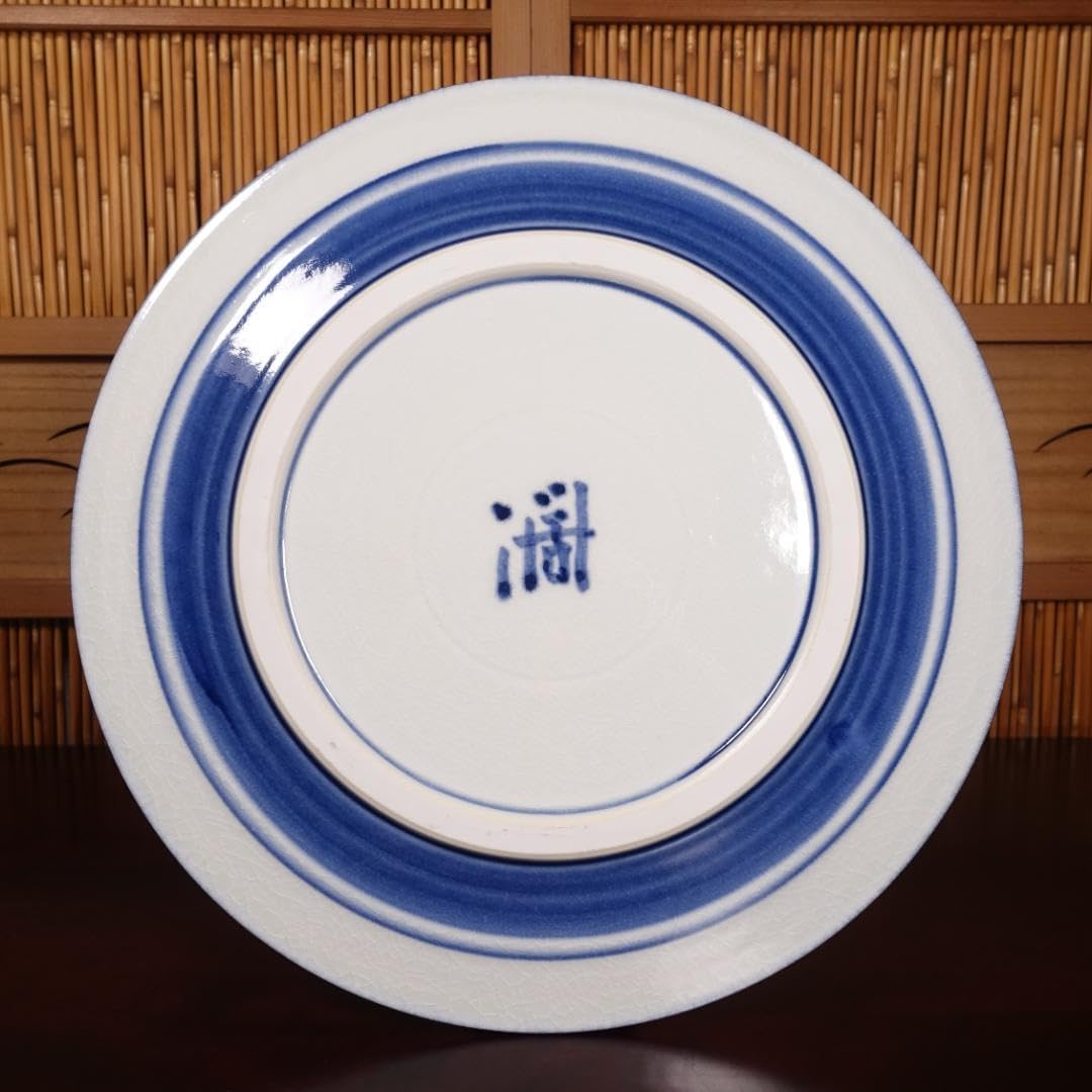 近藤濶（父:人間国宝 近藤悠三）大作 染付ぶどう絵 大皿 幅36.6cm 共箱 近藤濶（父:人間国宝 近藤悠三）大作 染付ぶどう絵 大皿 幅36.6