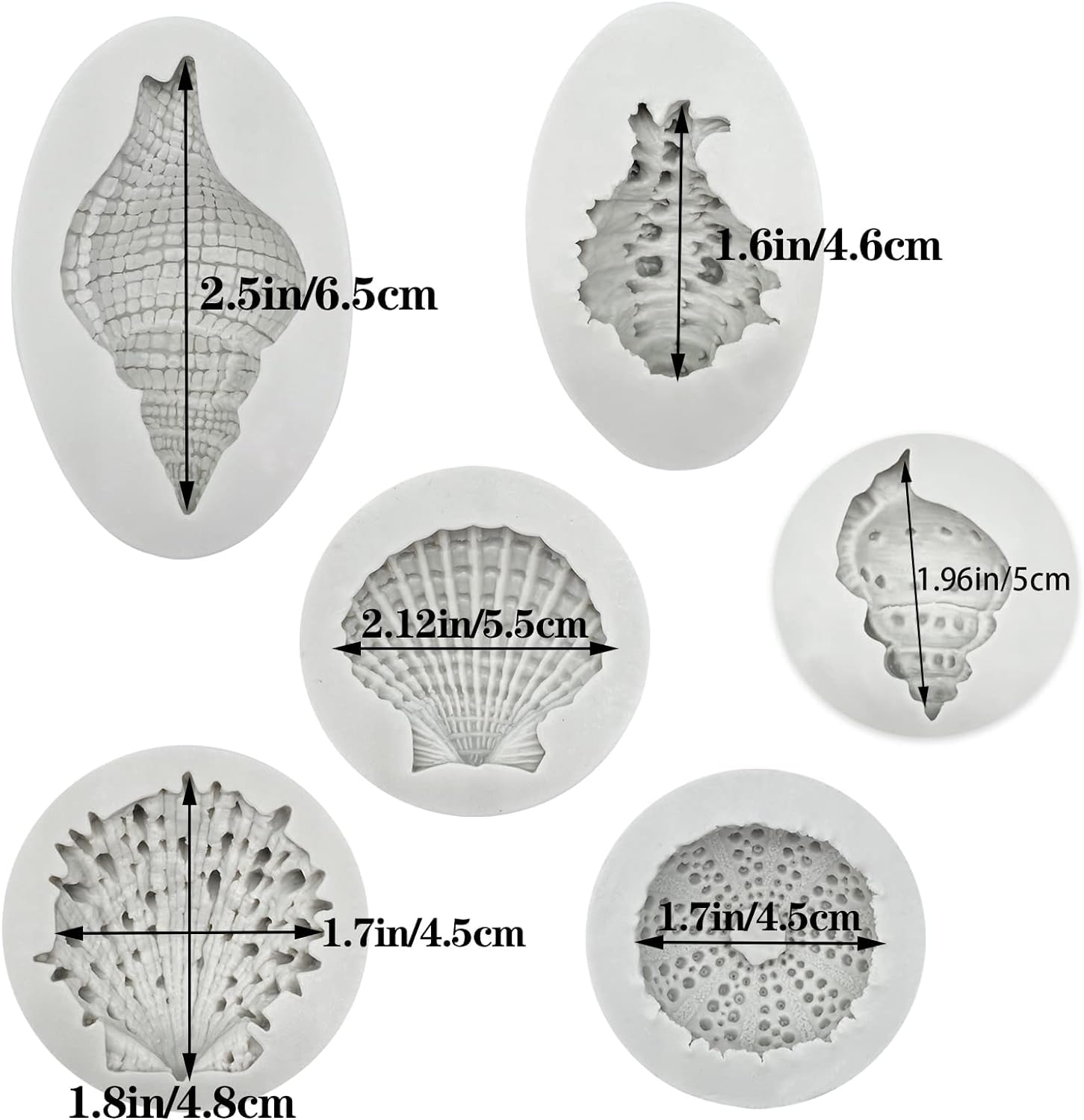 Selecto Bake Marine Theme Fondant Silicone Moulds 3D Ocean Animals Cake Chocolate Sea Shell Conch Cake Decorations Icing Candy Soap Baking Mold Tools Kitchen Sugarcraft DIY Handmade Gift Style of 6 - Image 2