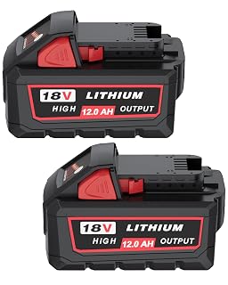 HOCHSTERN 2Pack 12.0Ah Replacement for Milwaukee M-18 Battery Compatible with Milwaukee 18V Lithium Battery 48-11-1862 48-11-1852 48-11-1882 Cordless Tools - Amazon product rated Grade A
