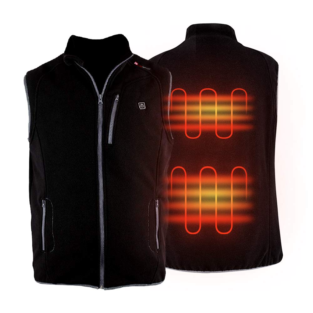 PROSmart Gilet Riscaldato Pile Polare Leggero Gilet di Riscaldamento con Batteria USB, Unisex