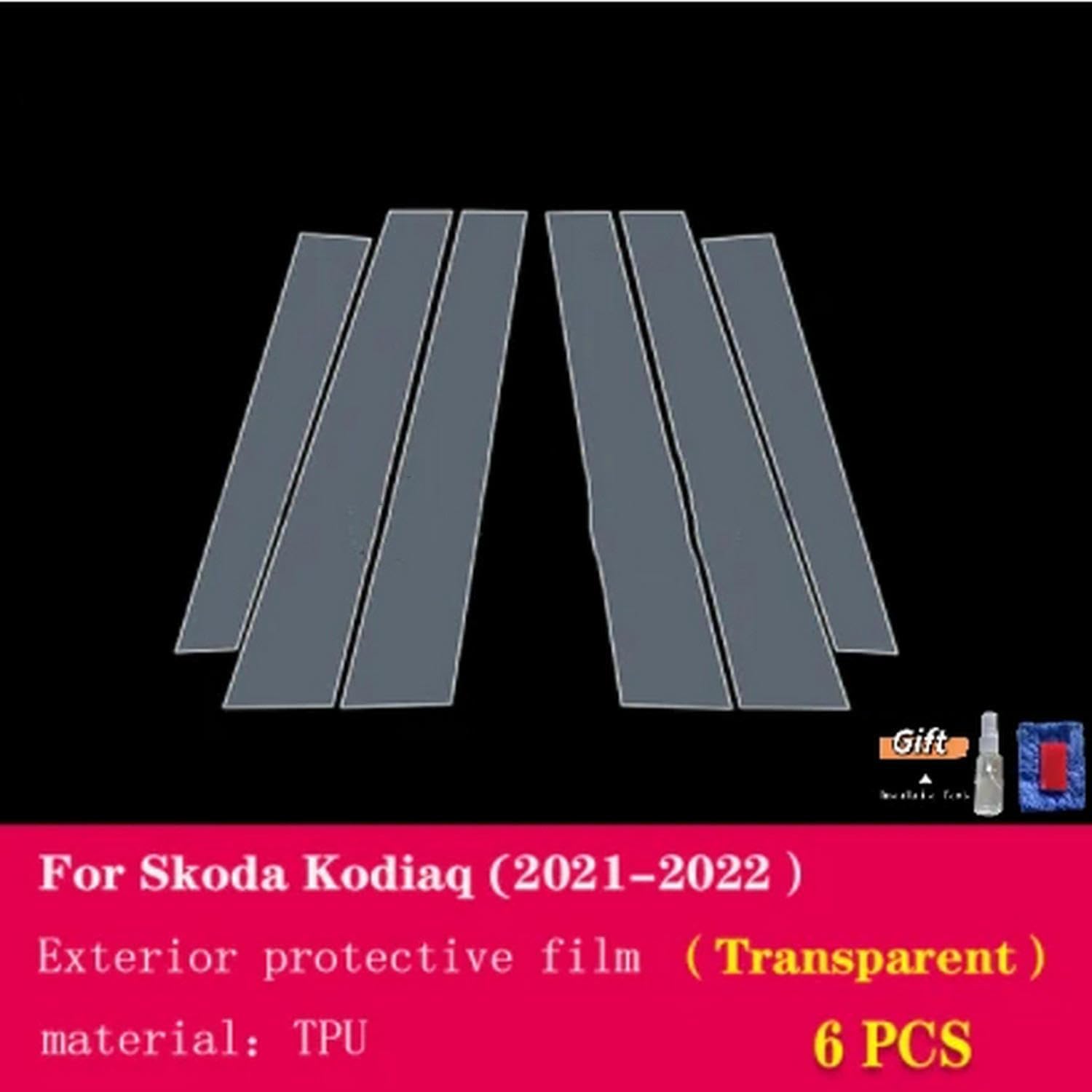Car Exterior Car Window Pillar Anti-Scratch TPU Protective Film Anti-Scratch Film Accessories，for Skoda Kodiaq 2021-2022