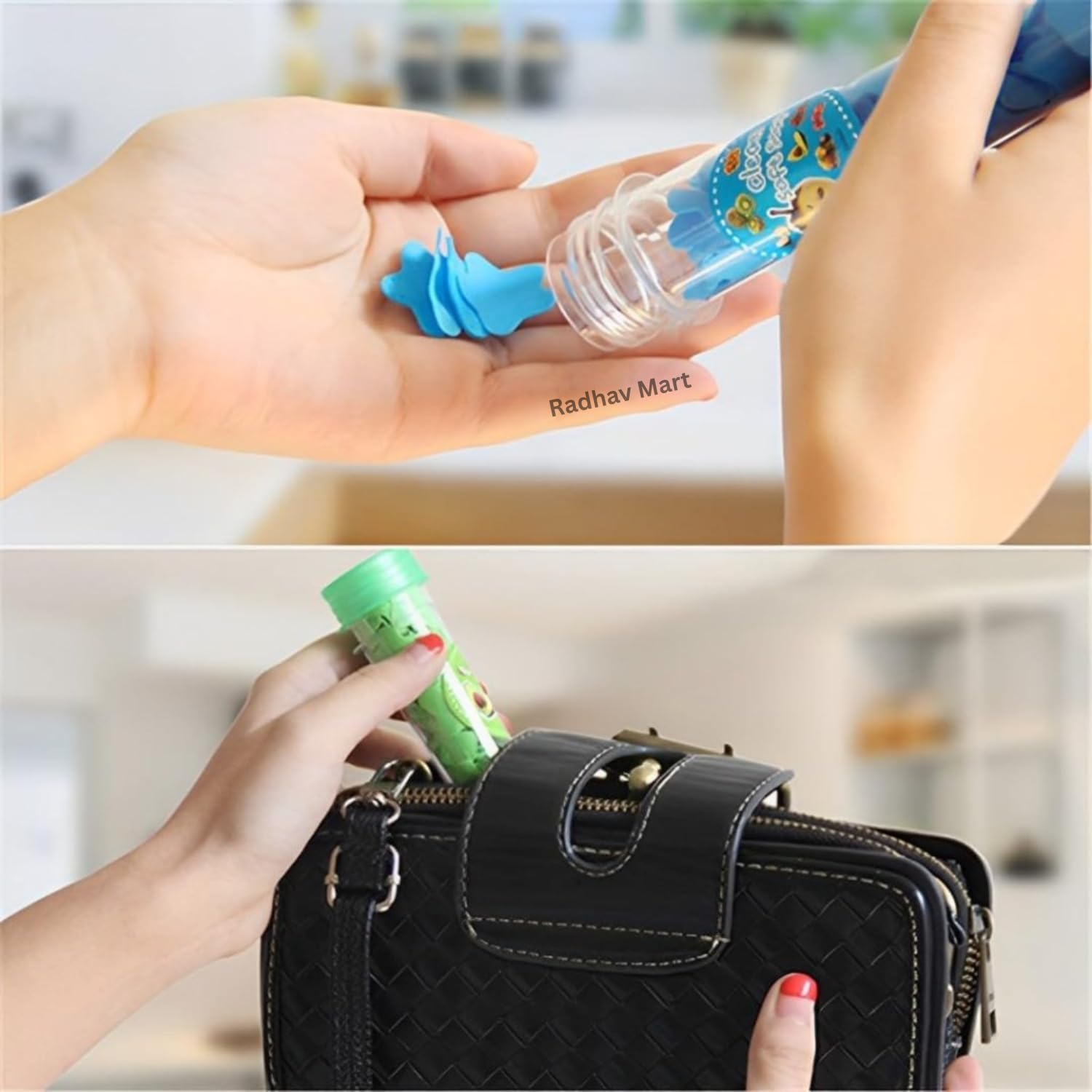 Radhav Mart Portable Paper Soap Sheets | Disposable Mini Soap Paper | Scented Soap Bath Flakes | Tube Shape Bottle Paper Soap Travel, Camping, Outdoor Hand Wash (Pack of 3, Multicolour) 3