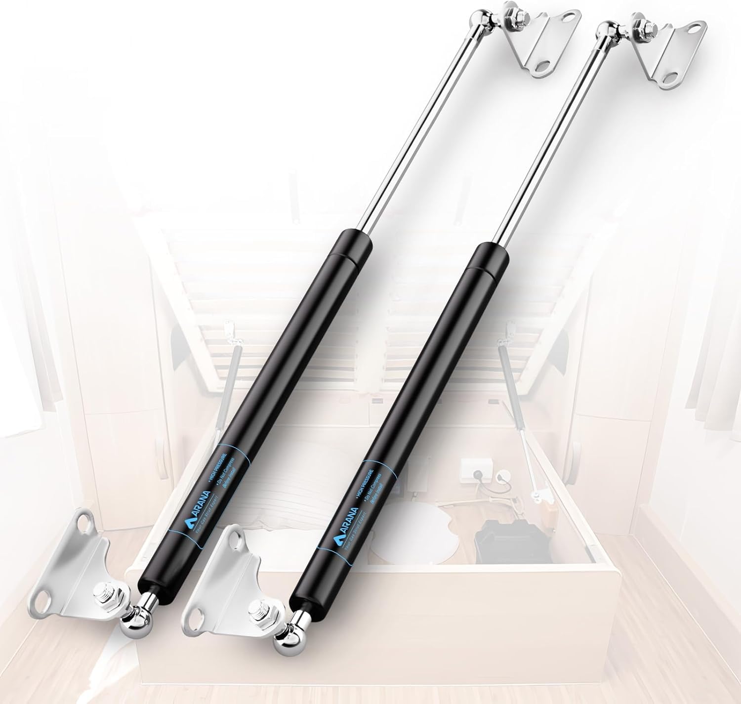 Vérins Hydrauliques Yunlaishaocer - 2 Pièces, 380 Mm, Force 156N/16 Kg - Pour Coffre Toit, Meuble TV, Auvent, Porte