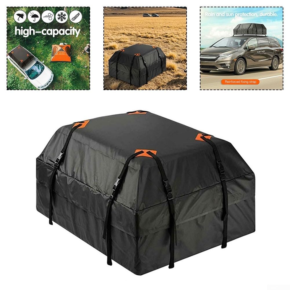 Borsa da tetto impermeabile per auto, 425 l, grande capacità, borsa da viaggio per vacanze, senza bisogno di scaffali, 112 x 87 x 44 cm (420D)