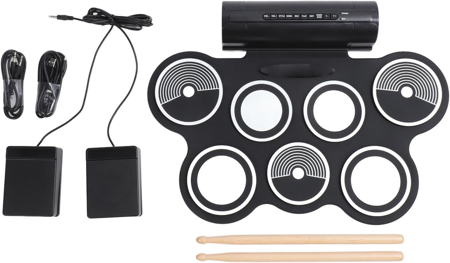 Electronic Drum Set Built in 2 Speaker Headphone Jack MIDI Output Drum Practice Pad with Foot Pedal Drumstick for Adults Kids Beginners Cyan children friends lovers