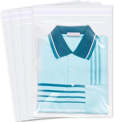 iMailer - 500 unidades - Bolsas de celofán transparente de 11 x 14 pulgadas - Bolsas de polietileno de plástico autoadhesivas resellables para