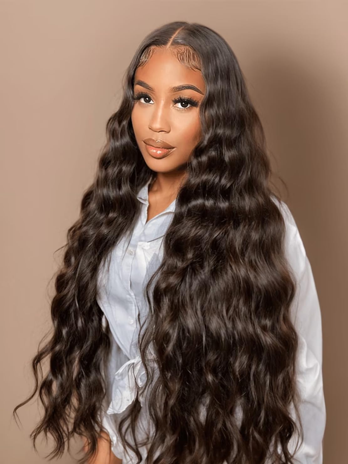 Curly V Part Wig Water Wave No Leave Out V Part Wigs Full Head Clip In Upgrade U Part Glueless Half Wigs for Black Women Premium Fiber & Remy Human