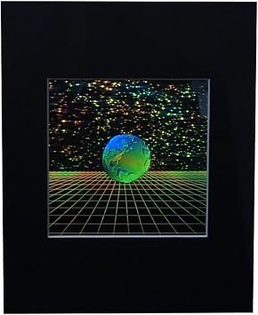 HoloBrands 3D Earth with Grid Hologram Picture MATTED, Collectible EMBOSSED Type Film