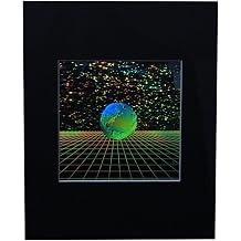 HoloBrands 3D Earth with Grid Hologram Picture MATTED, Collectible EMBOSSED Type Film