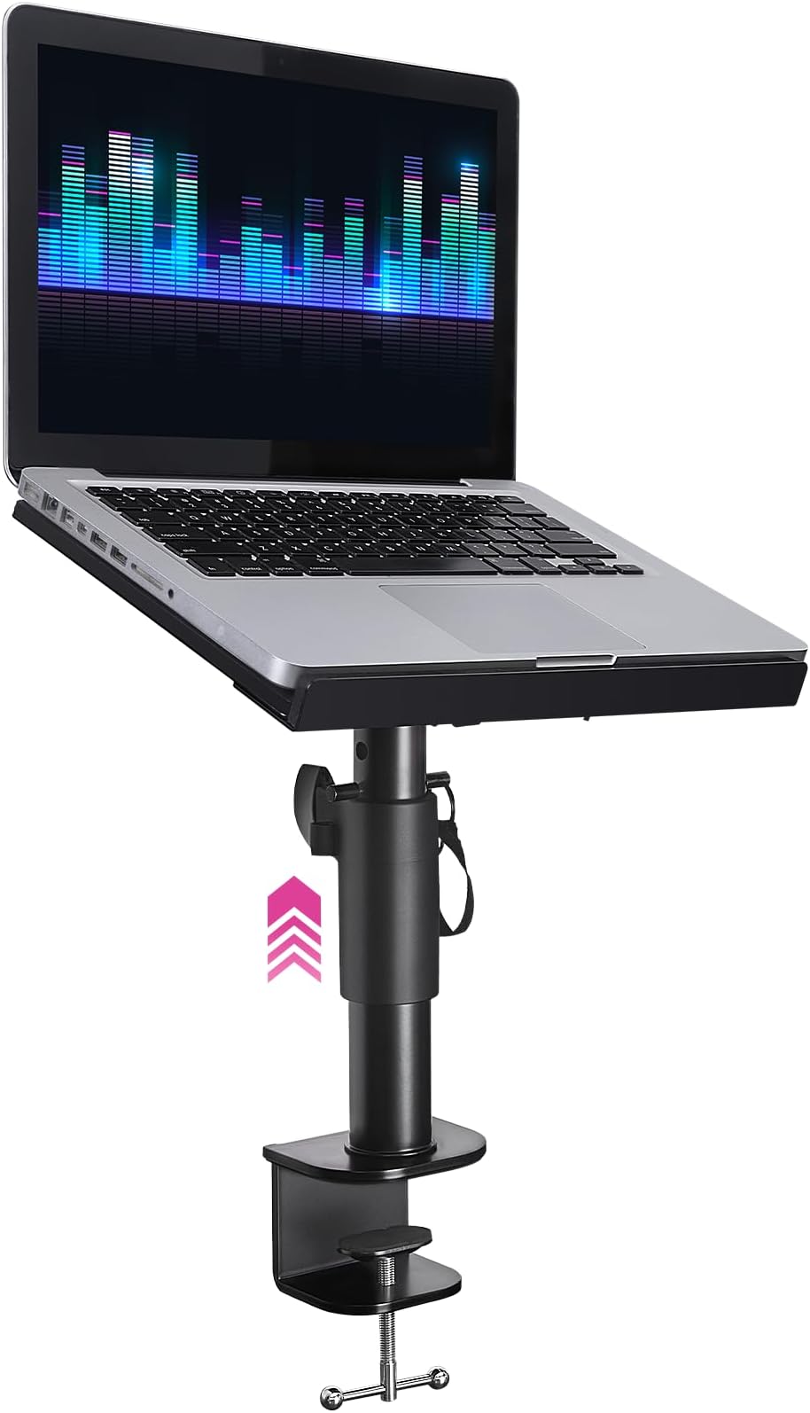 Liquid Stands Laptop Desk Mount - 9 x 12.5 Inch Adjustable Laptop Mount for Desks, Supports up to 65 lbs - Versatile Laptop Arm Mount for Desk, Piano, Workstation - Ergonomic Adjustable Design