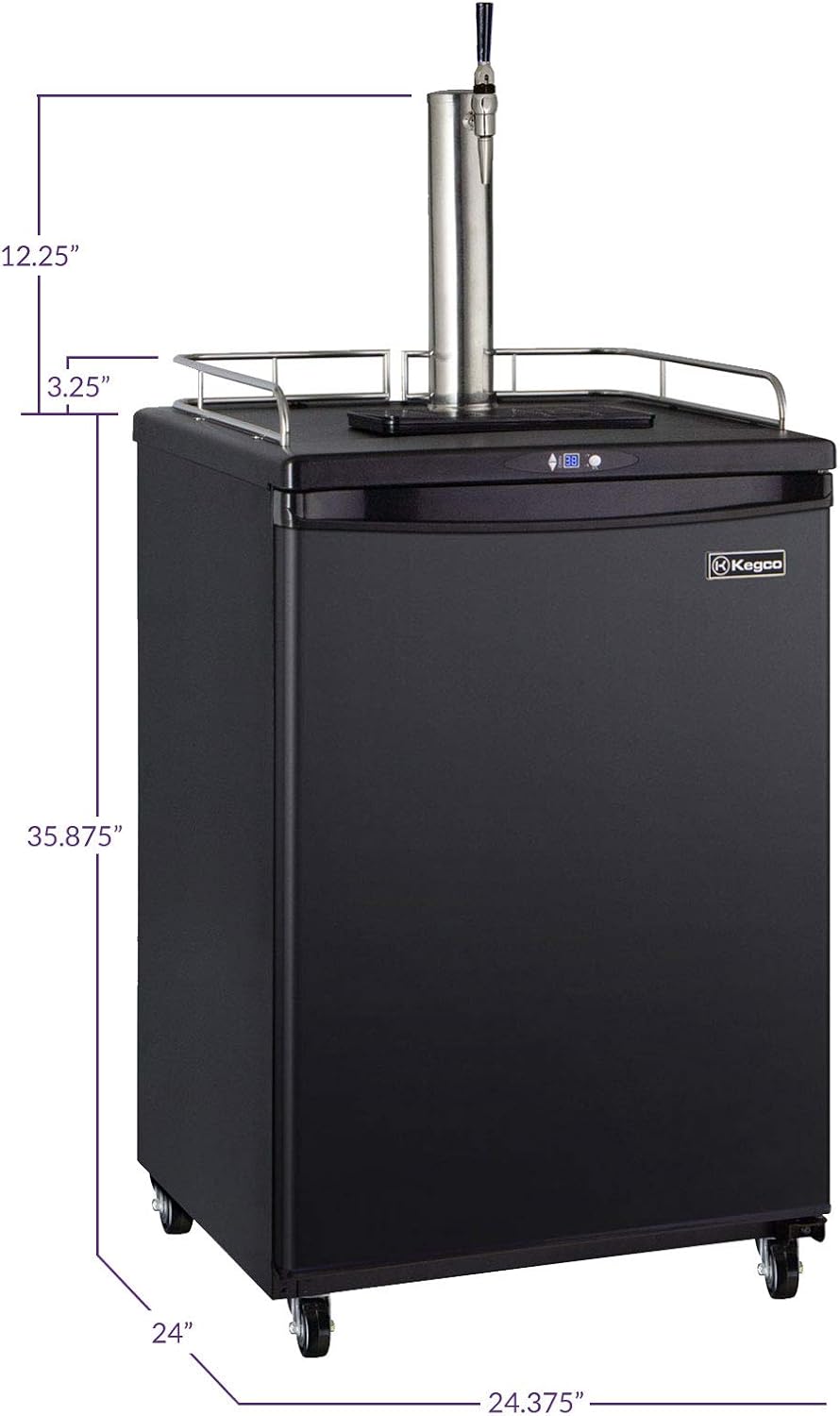 Kegco Z163B-G 24" Wide Single Tap Black Commercial/Residential Guinness® Kegerator