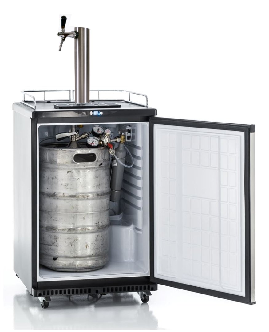 Fassbierkühlschrank 50l Fässer mit Schanksäule, Keg, Uhr, Schläuche & Co²