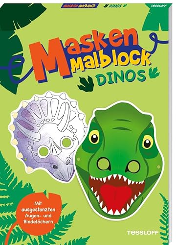 Masken-Malblock. Dinos | 12 coole Dino-Masken | Mit vorgestanzten Bindelöchern und Augen | Für Kindergeburtstage und Faschingspartys | Ab 4 Jahren: 12 ... Ab 4 Jahren (Spielen & Beschäftigen)