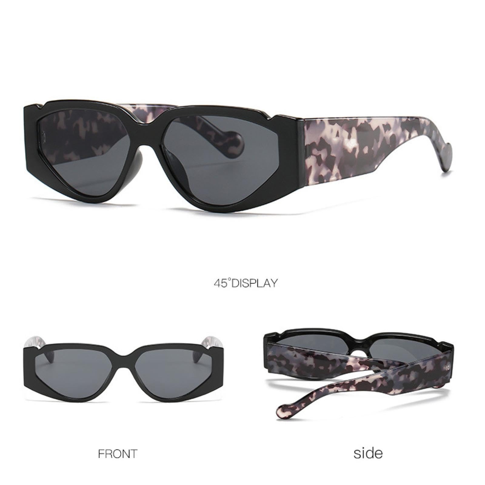 Occhiali da sole punk alla moda, da donna, vintage, a forma di occhio di gatto, da uomo, retrò, con tonalità verdi e grigie, UV400