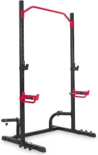 Full Size Power Rack for Complete Strength Training | Full-Size Rack, Angled Pull-Up Bar, Squat & Bench Ready, 2 J-Hooks & Spotter Arms, 2" Plate Storage, Band Attachments