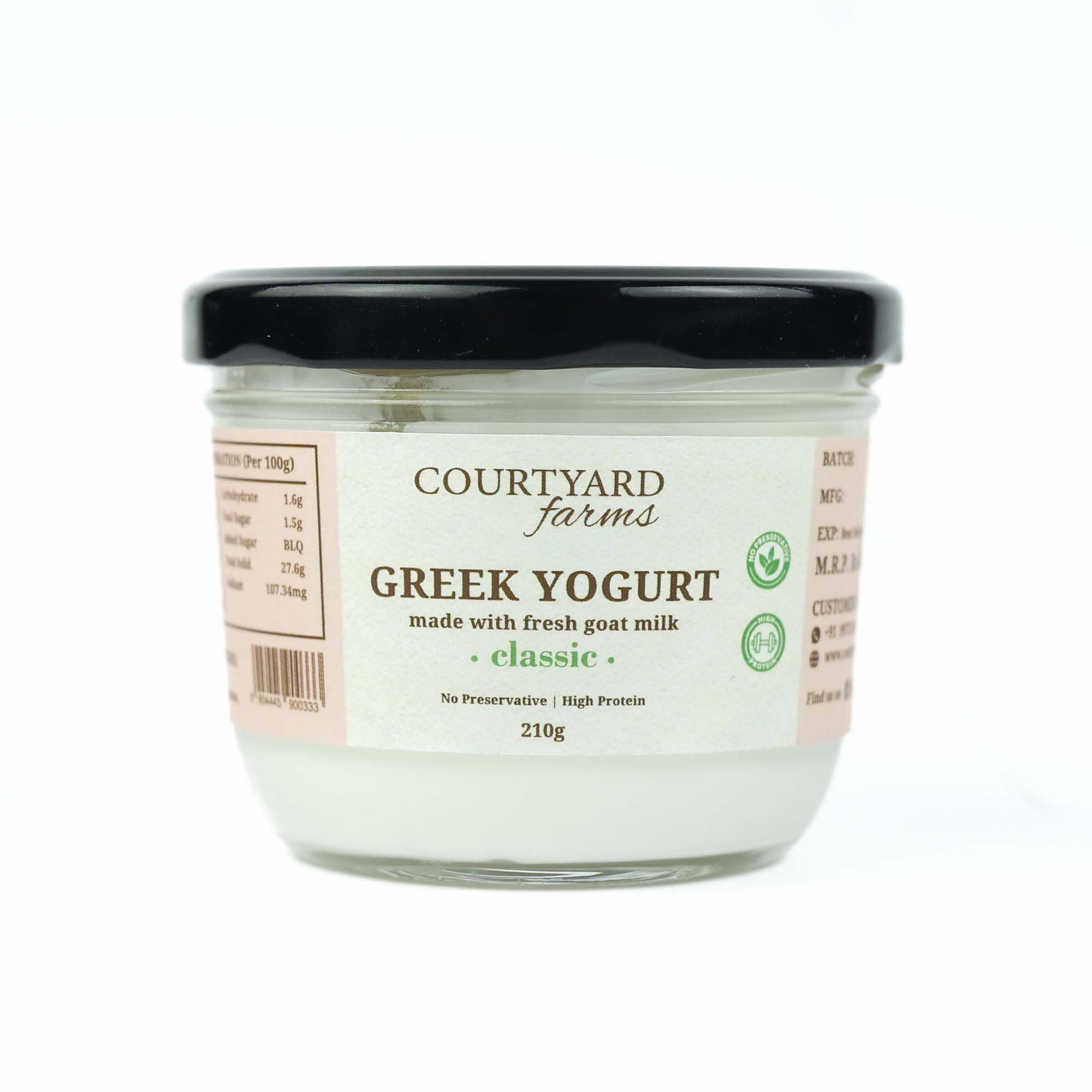 Courtyard Farms Greek Yogurt – Classic | Made With Free-Range Goat Milk | No Preservatives | Naturally Processed | Lactose-Friendly | Gut-Healthy | 210g Glass Jar-image-8