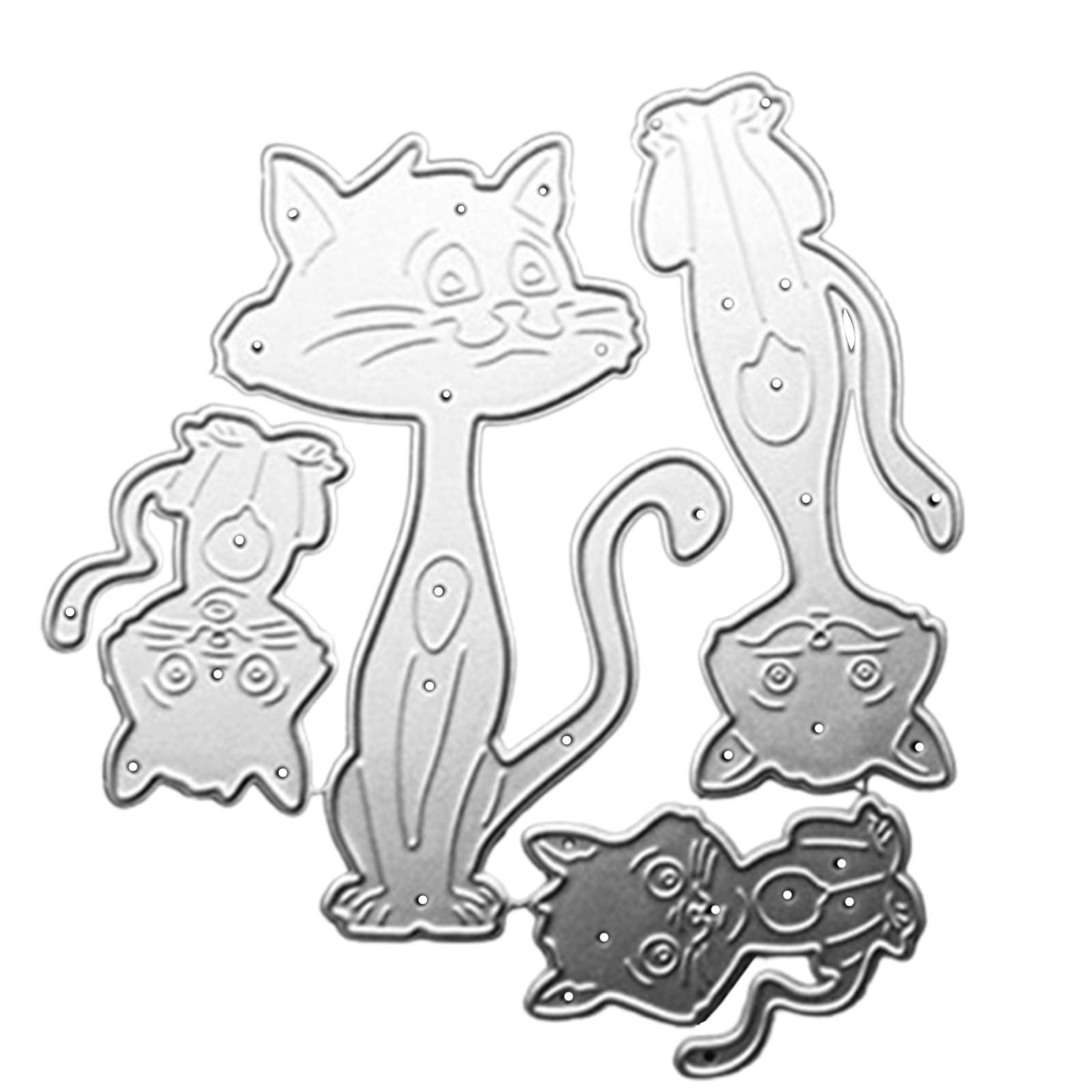 Tsophreniq Cats Metal Cutting Dies Stamps Template Mold Stencils for Embossing Scrapbooking Decoration Metal Cutting Dies for Card Making
