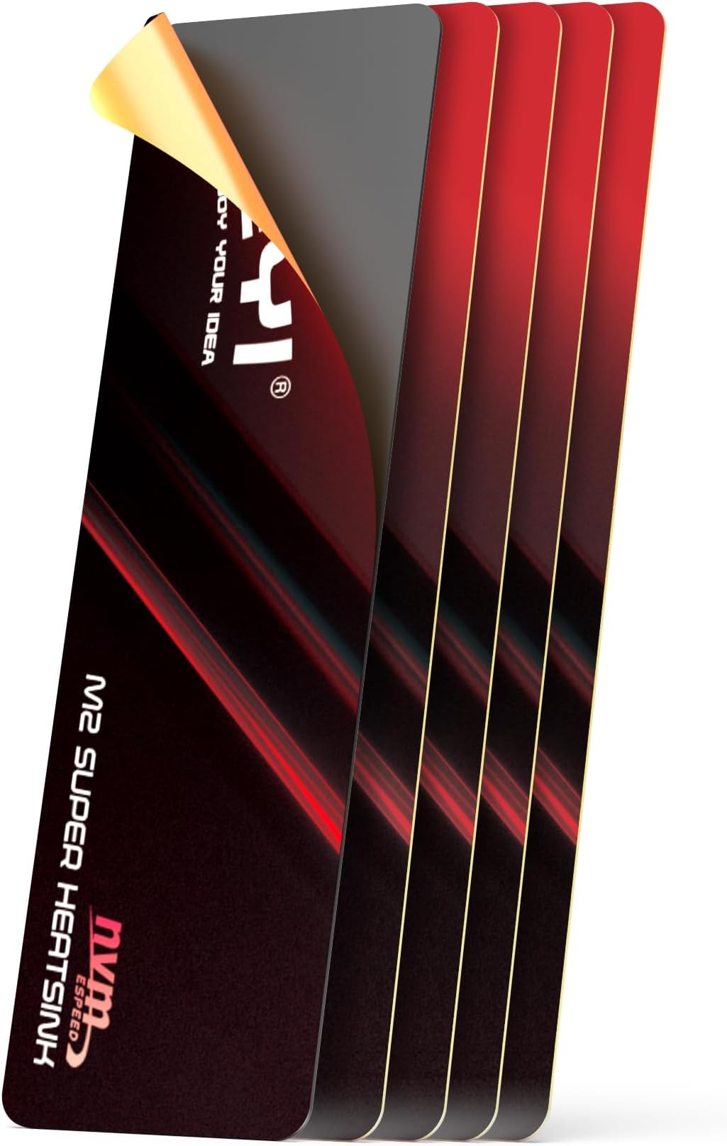 JEYI M.2 2280 SSD Heatsink, Graphene+Copper Foil, 0.5mm Ultra-Thin, 1500W/mK Thermal Conductivity, for NVMe/SATA SSDs (5pcs)