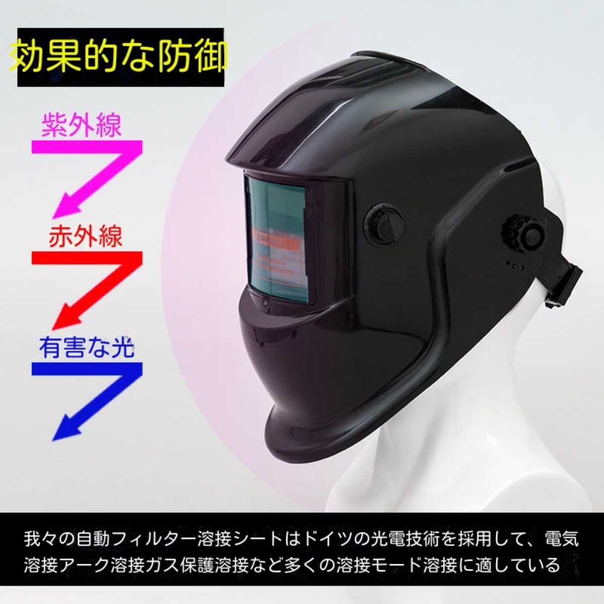 自動遮光溶接面 液晶フィルター 遮光速度1/30000秒 ソーラー充電式 溶接マスク ヘルメット 遮光面 アーク対応 TIG MAG MIG アーク溶接 Demanca 自動遮光溶接面 液晶フィルター 遮光速度1/30000秒 ソーラー