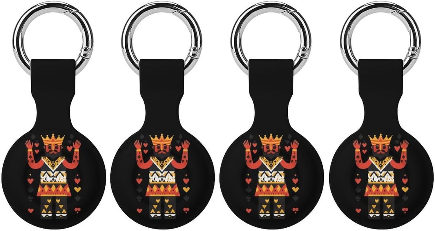 Poker King Funny Cover Compatible with AirTag Case Protector GPS Tracker Holder with Keychain