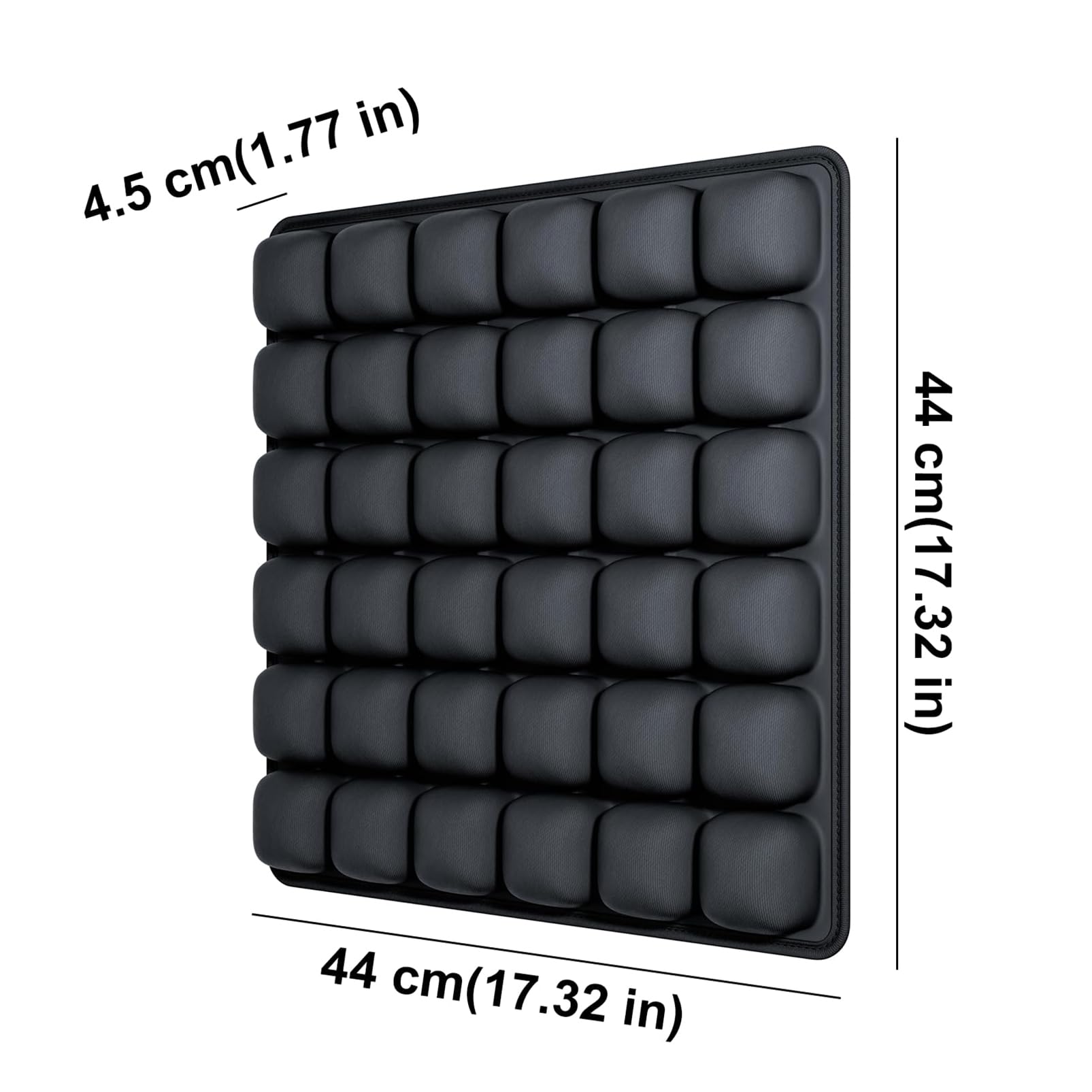 Cuscino gonfiabile 3D con 36 celle d'aria, rigidità regolabile, base antiscivolo, comodo cuscino traspirante per auto, sedia da ufficio, aereo, sedia a rotelle