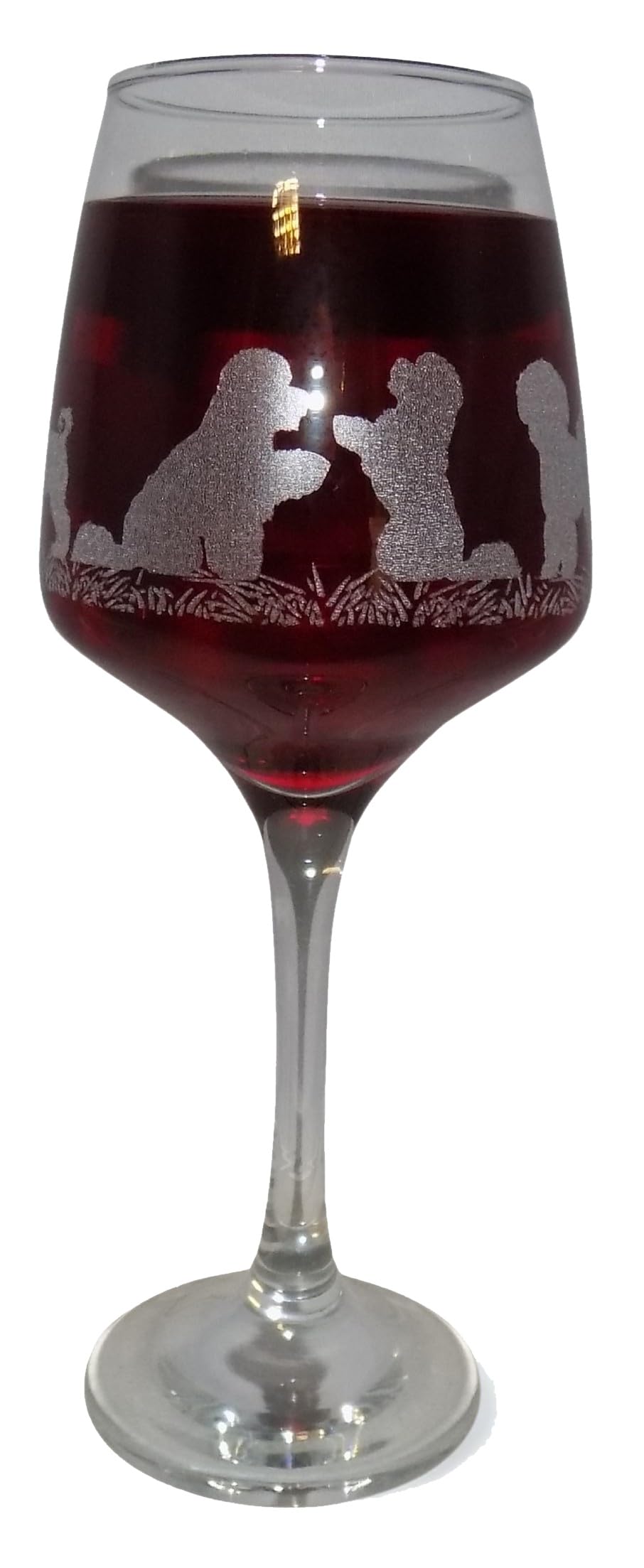 Bichon Frise Engraved Stemmed Wine Glass