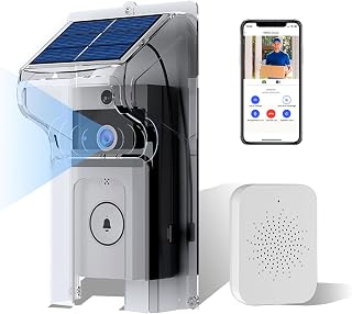 Smart Wireless Video Doorbell with 2-Way Talk & Voice Changer - Get 1080p HD, 90° View, PIR Motion Sensing + Free 3-Day Cloud, Night Vision, Smart Notifications & Custom Chimes (Solar Rainproof Model)