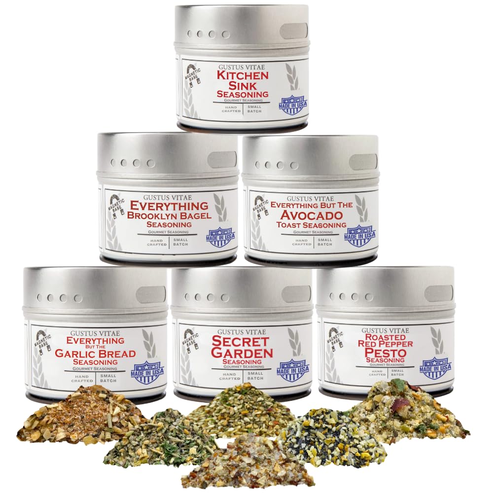 Bread Dipping Seasonings Collection | Artisanal Spice Blends Six Pack | Non GMO, All Natural | No MSG, Gluten, Soy, Nuts | Small Batch, Hand Made