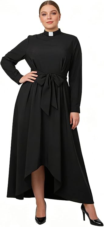 BPURB Clergy Dress for Women Long Sleeve Loose Elegant Minister Outfit