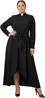 Clergy Dress for Women Long Sleeve Loose Elegant Minister Outfit