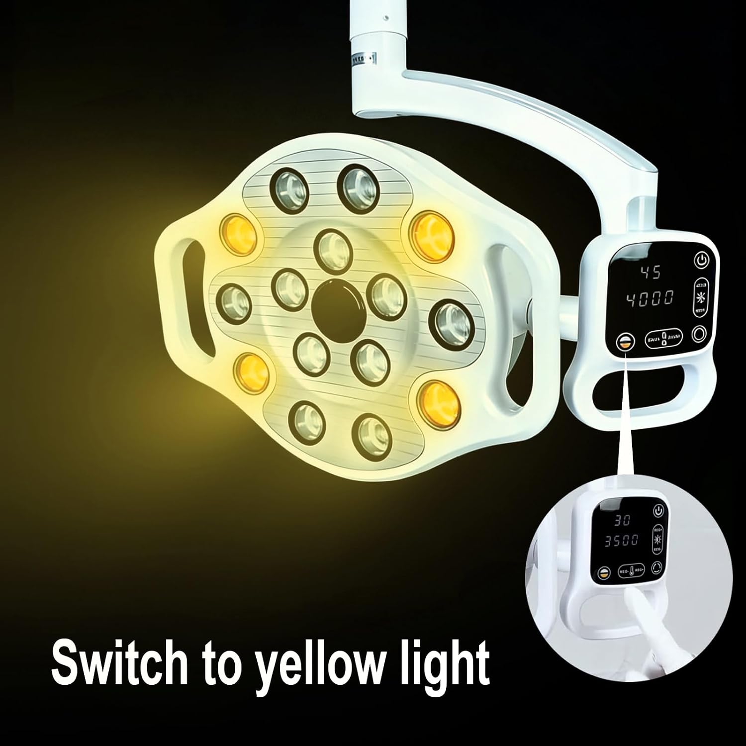 Mobile Stand Shadowless Operating Light Adjustable Color Temperature LED Planting Lamp 15 Bulbs with HD Camera KY-P132