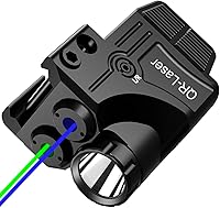 Vista 14 de Combo de luz láser roja verde púrpura azul, linterna táctica de 800 lúmenes con mira láser, batería recargable USB incorporada, haces de luz láser