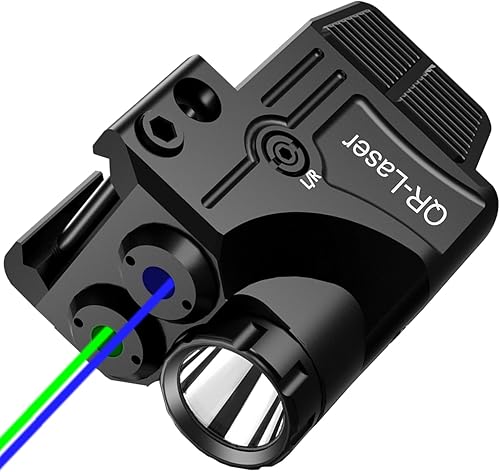 Miniatura 14 de Combo de luz láser roja verde púrpura azul, linterna táctica de 800 lúmenes con mira láser, batería recargable USB incorporada, haces de luz láser