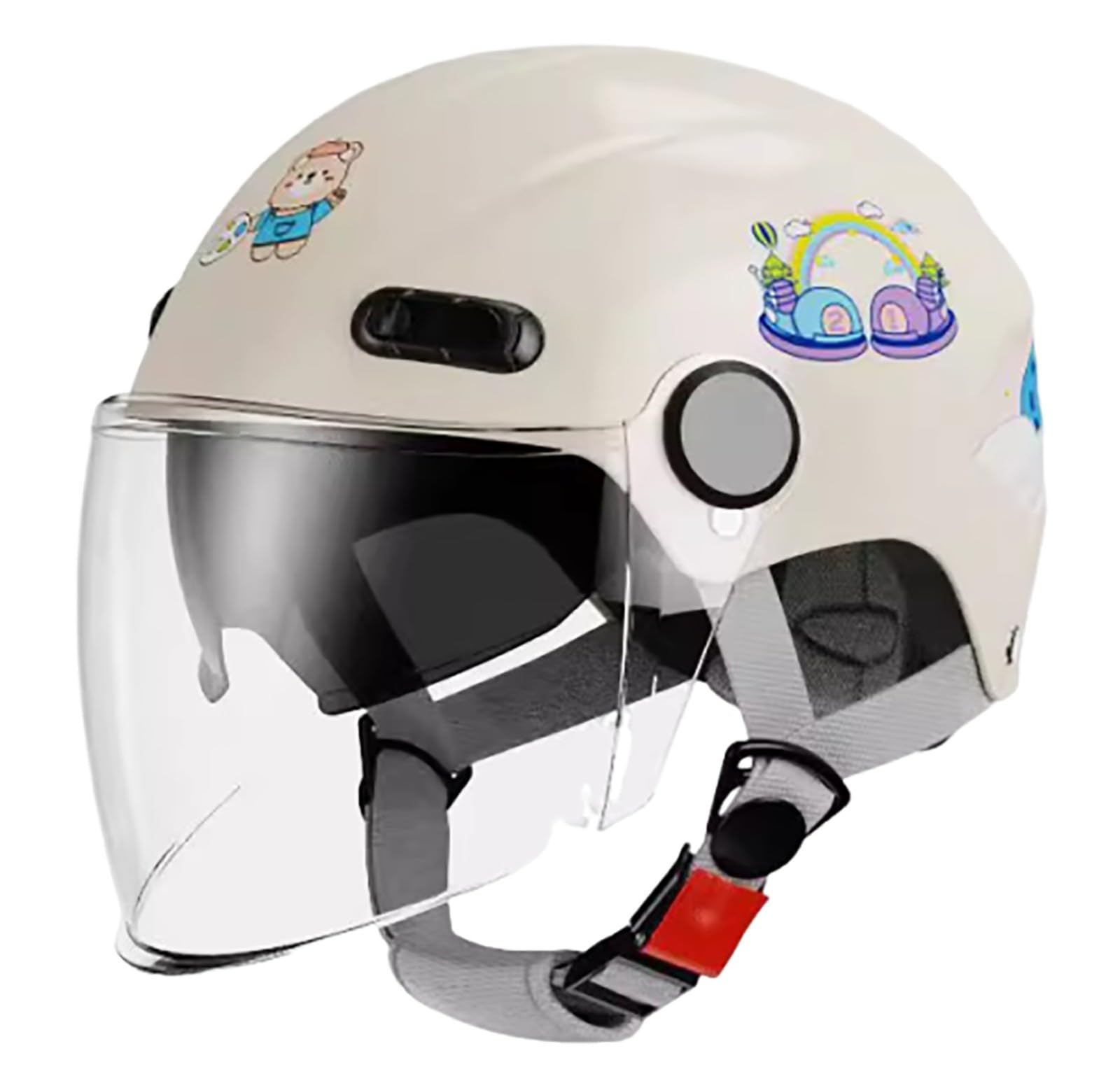 Casco De Bicicleta para Niños Ajustable para Niños De 3 A 12 Años con Diseño De Patinete Infantil De Dibujos Animados Ventilación Delantera Y Trasera Homologado por ECE