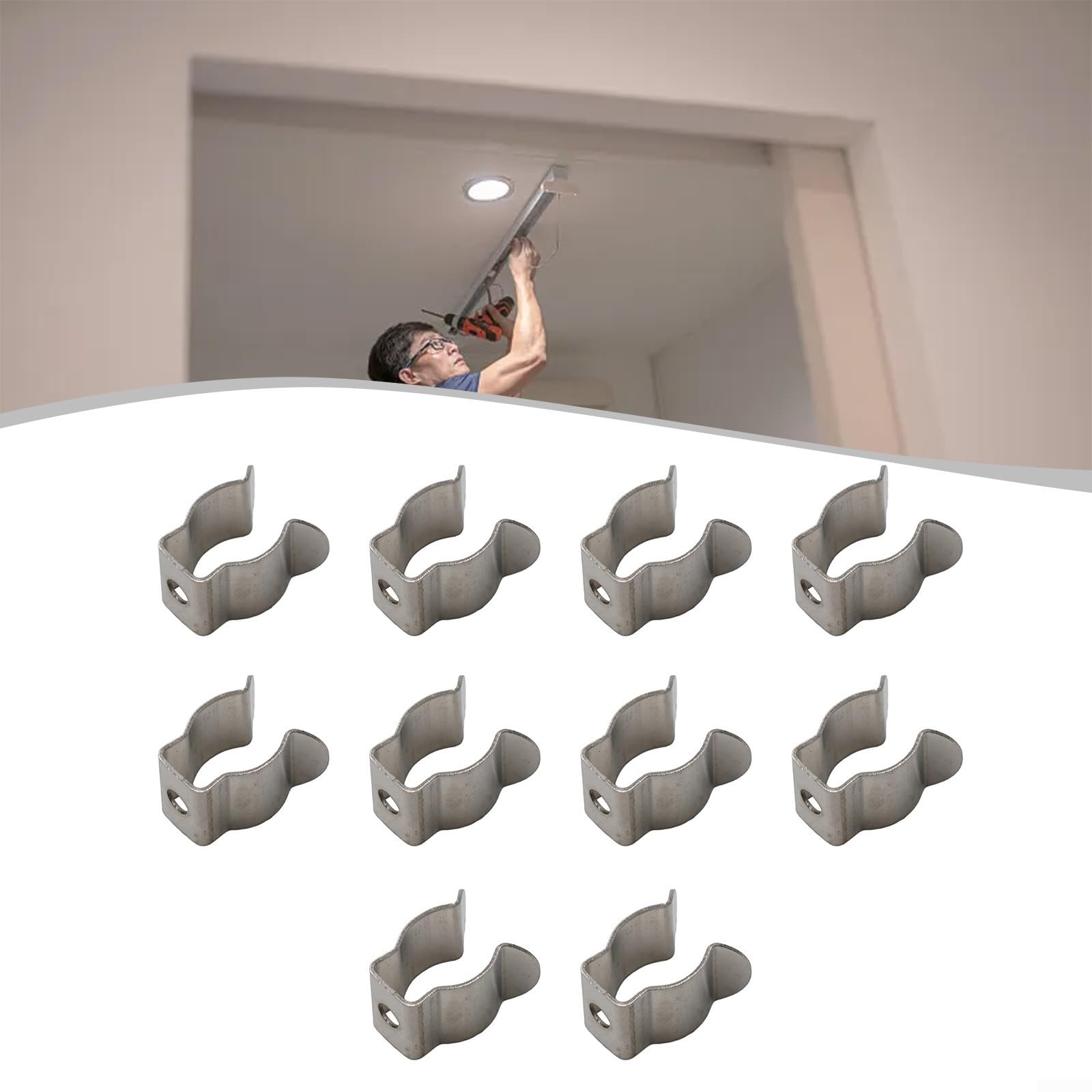Confezione da 10 clip a molla in acciaio inox (10 mm)