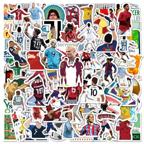 HTTDSLF 110 Pièces Autocollants de Football, Autocollants Esthétiques Imperméables, Cadeaux de Football pour Adolescent, pour Skateboard Vélo Ordinateur Portable...