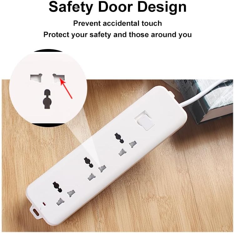 6 Ft Surge Protector Power Strip with 3 Universal Outlets Master Switch, Power Strip for Home Office Workspace Charging, White
