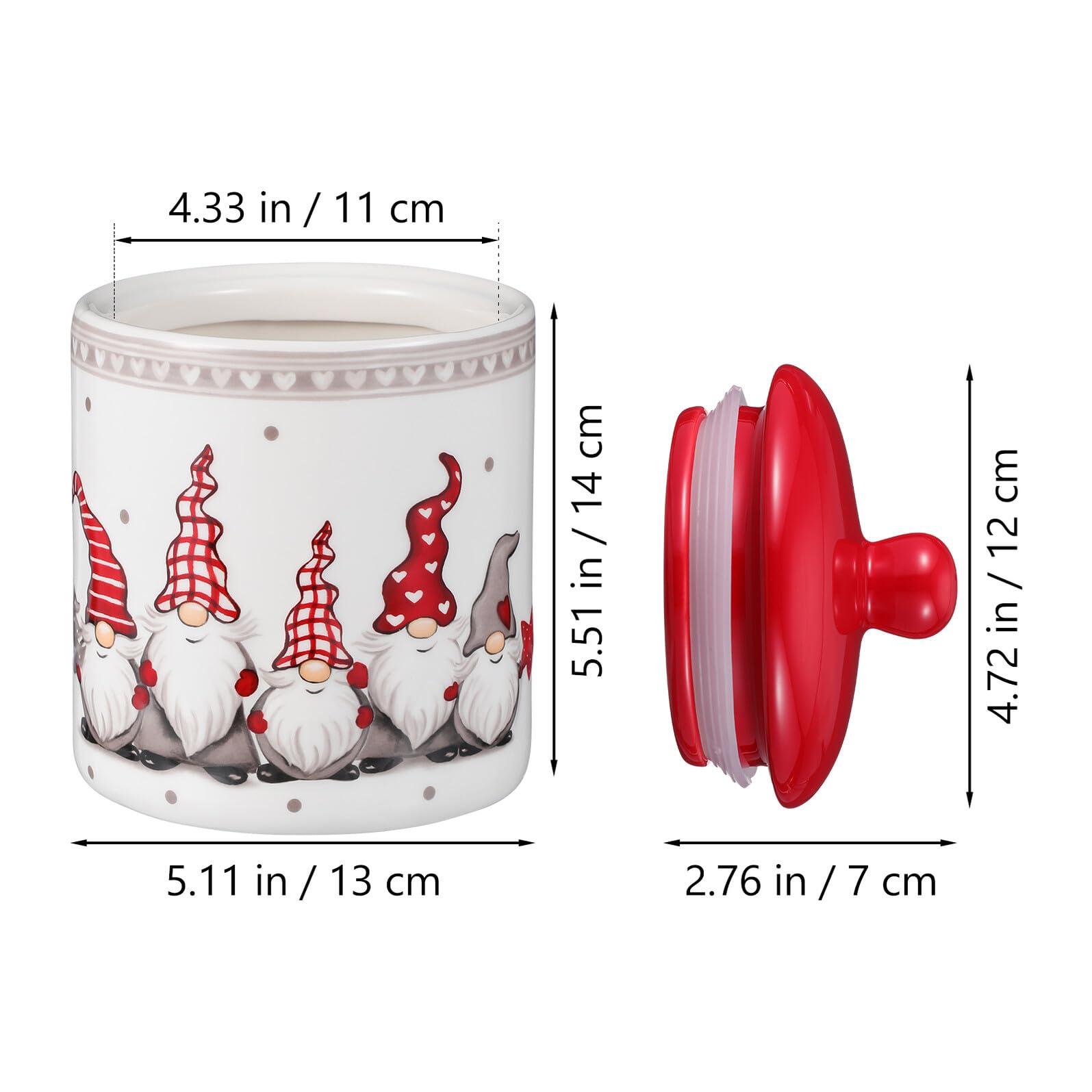 Healeved Barattolo Ermetico in Ceramica Grande con Coperchio Contenitore per Alimenti da Cucina per Tè Frutta Secca e Caramelle Regalo Natalizio Creativo per Conservazione Sicura
