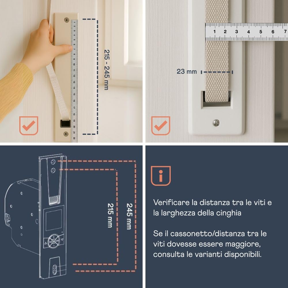 HOMEPILOT avvolgitore elettrico smart RolloTron premium power per tapparelle fino 60 kg (circa 10 m²), per cinghia da 23 mm, comp. con telecomando (app & alexa tramite il web server domotico premium)