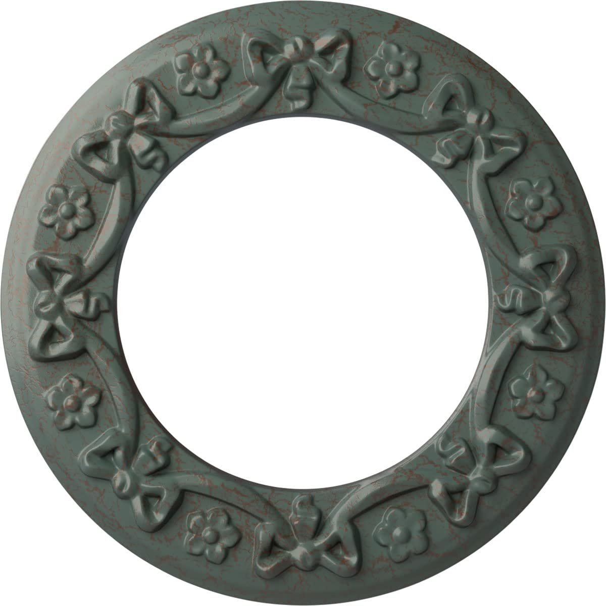 Médaillon de plafond pour masquer les fils cuivre antique ruban