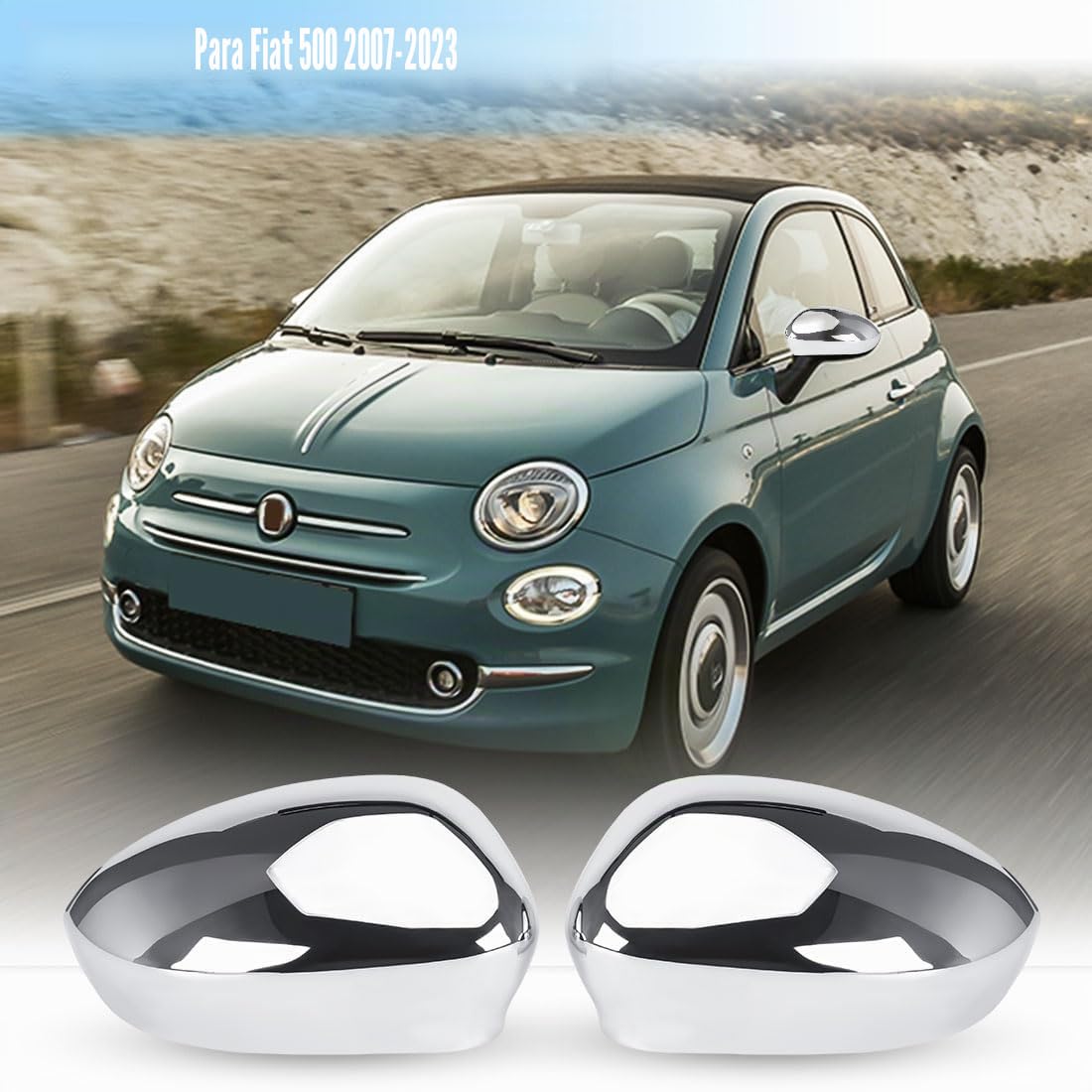 Tapa del Espejo retrovisor del Coche para Fiat 500 500C 500E 2007-2024