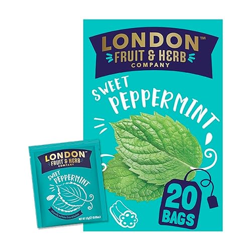 London Fruit & Herb Sweet Peppermint Tea, Caffeine-Free Herbal Infusion, 20 Teabags – Refreshing Minty Blend, Naturally Soothing and Cooling