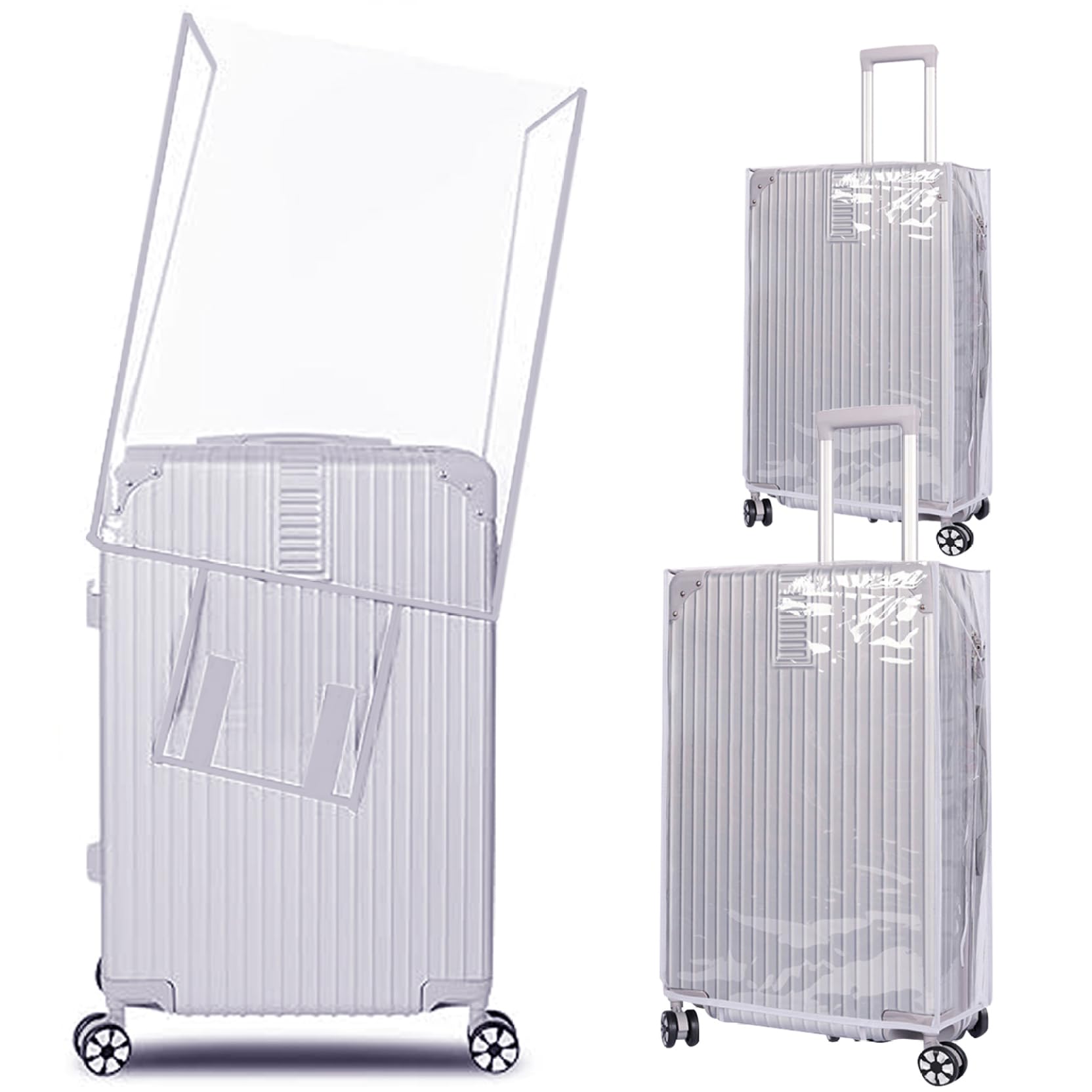Housse De Valise 24 Pouces PVC Transparent - Protection Imperméable Anti-Rayures