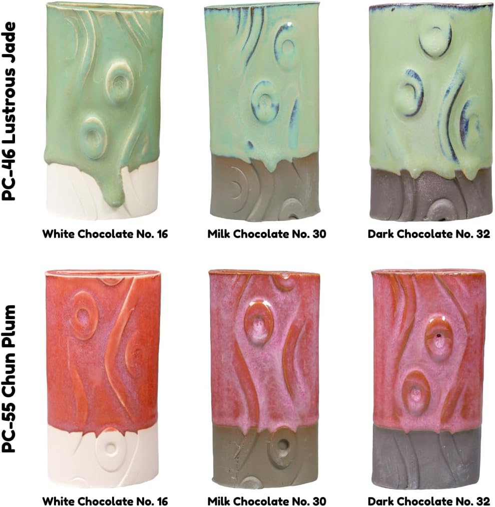 AMACO Potters Choice Lead-Free Glaze Set - B, 1 pt, Assorted Colors, Set of 6