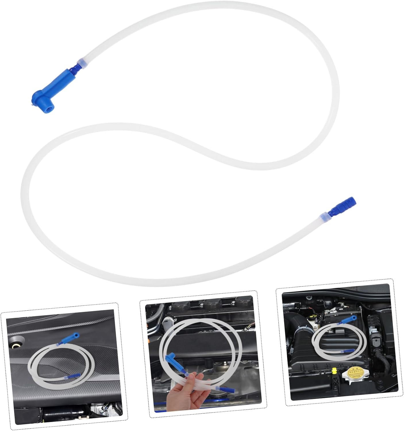 Healifty Car Brake Bleeder Hose 47In Flexible Oil Bleeding Pipe with Secure Connectors for Automotive and Motorcycle Brake System Repair
