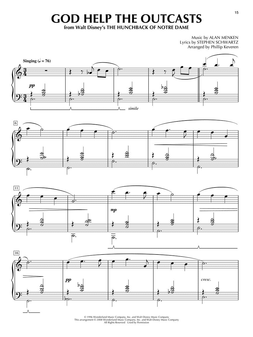 Disney Songs for Classical Piano : The Phillip Keveren Series - 15 Favorites