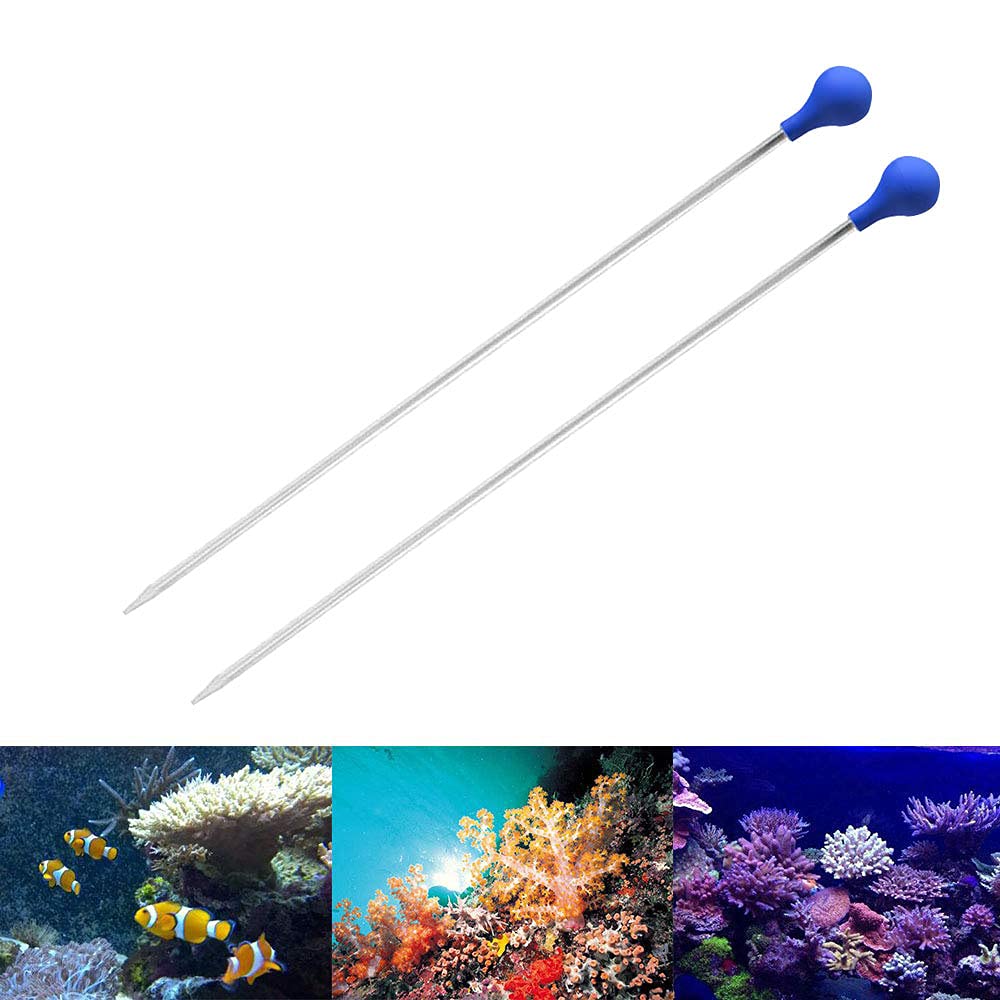 PeSandy Coral Feeder SPS HPS Feeder, 2 PCS Long Acrylic Aquarium Choice Coral Feeder Syringe Tube for Reef/Anemones/Eels/Lionfish and Other Organisms, Liquid Fertilizer Feeder Accurate Dispensing Spot