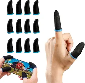 Kit 12 Luva De Dedo Gamer Para Celular/Tablet Fibra de Carbono Anti-Suor Ultrafina Respirável